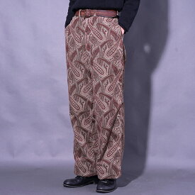 BLACK SIGN ブラックサイン /「Slant Cord Paisley Harbor Trousers / Sand Beige x Bordeaux」スラントコードペイズリーハーバートラウザース / BSFP-25509 / MEN'S メンズ / ズボン / ヴィンテージ / カジュアル / アメカジ