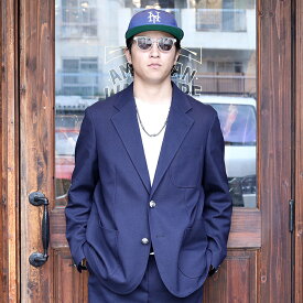 The Stylist Japan ザスタイリストジャパン / 「HOPSACK 2B JACKET / NAVY」 ホップサックジャケット / MEN'S メンズ / セットアップ / 3ピース / 2ボタン / スーツ / 無地 / フォーマル / アメカジ