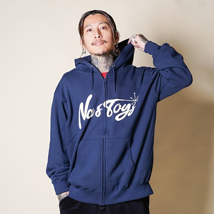 楽天市場】NASTOYS ナストイズ / 「Side Logo Sweat Zip Parka / NAVY 