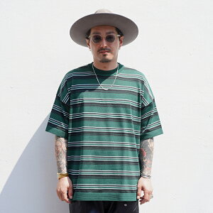 NASTOYS �i�X�g�C�Y /�uBorder Crew Neck S/S Knit / GREEN�v�{�[�_�[�N���[�l�b�NS/S�j�b�g / NTCO-250201 / MEN'S �����Y / �j�b�g / �Z�[�^�[ / �{�[�_�[ / �r�b�N�V���G�b�g / �N���[�l�b�N / ���� / �J�W���A�� 