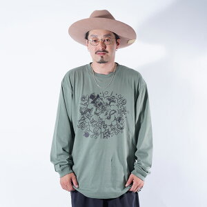 NASTOYS �i�X�g�C�Y / �uPlay L/S TEE / GREEN�v�v�����gL/ST�V���c / MEN'S �����Y / T�V���c / �v�����g / �r�b�N�V���G�b�g / �N���[�l�b�N / ���� / �J�W���A�� / �A���J�W