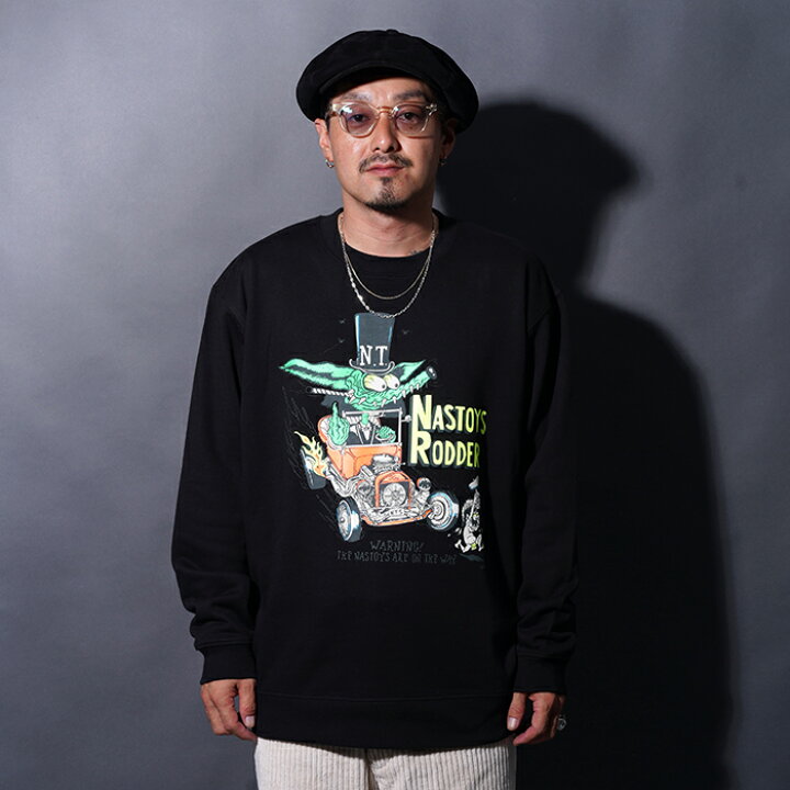 楽天市場】NASTOYS ナストイズ / 「NASTOYS RODDER Crew Sweat / BLACK 