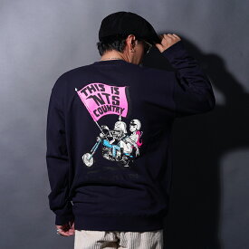 NASTOYS ナストイズ / 「NTS Country Crew Sweat / NAVY」クルースウェット / MEN'S メンズ / トレーナー / クルーネック / プリント / 長袖 / カジュアル / アメカジ / ブラック