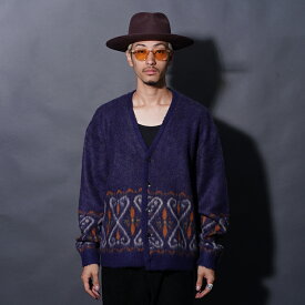 GANGSTERVILLE ギャングスタービル / 「VENICE HEART - CARDIGAN / NAVY」オリジナルヂャガードニットカーディガン GSV5308 MEN'S メンズ ニット セーター メンズカーディガン カジュアル アメカジ