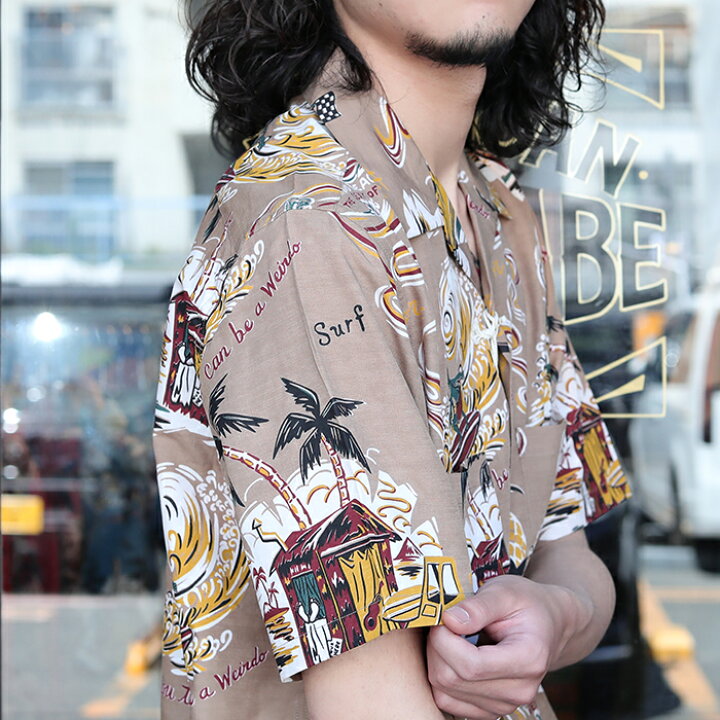 WEIRDO ウィアード / 「WEIRDO HUT - S/S SHIRTS / BEIGE」アロハ柄S/S  