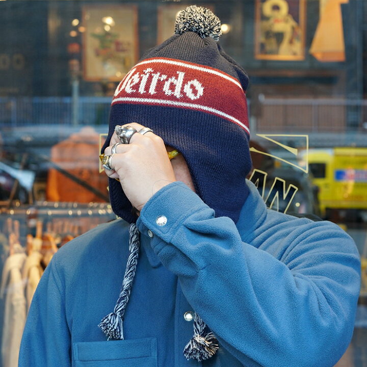 楽天市場】WEIRDO ウィアード /「FLAME - EARMUFFS KNIT CAP / NAVY 