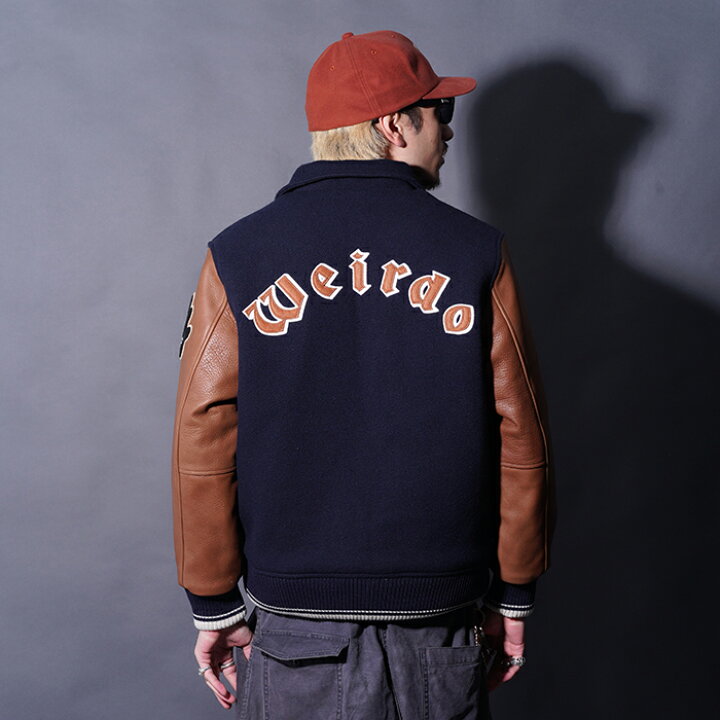楽天市場】WEIRDO ウィアード /「Weirdo - STADIUM JACKET / NAVY 