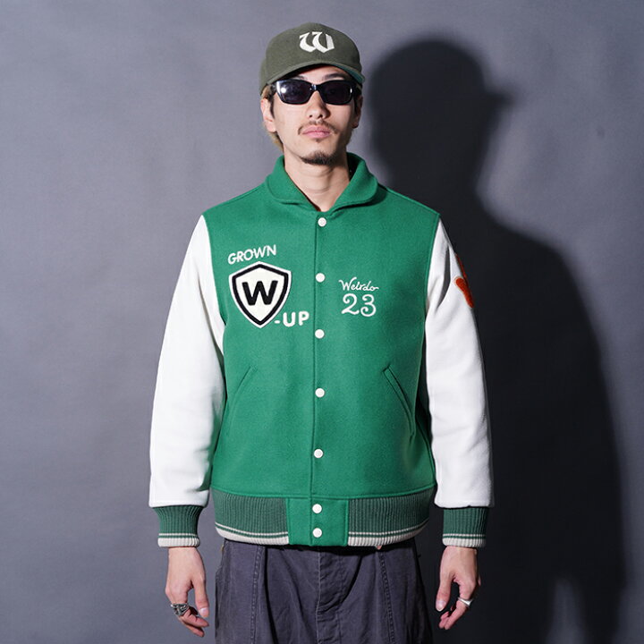 楽天市場】WEIRDO ウィアード /「Weirdo - STADIUM JACKET / GREEN 