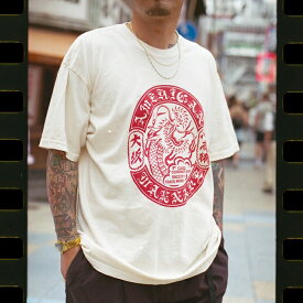 AMERICAN WANNABE アメリカンワナビー / 「DRAGON Logo S/S TEE / WHITE」ドラゴンロゴS/S Tシャツ / AWTB-240201 / Tシャツ / 半袖 / ロゴ / プリント / カジュアル / ストリート / アメカジ