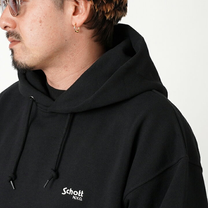 楽天市場】Schott × AMERICAN WANNABE「×AW HOODED SWEAT/ BLACK 