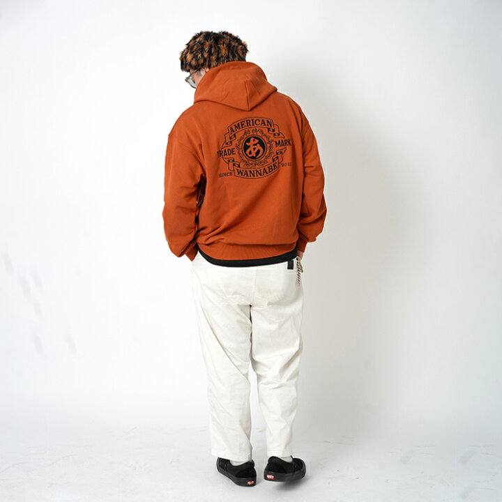 楽天市場】Schott × AMERICAN WANNABE「×AW HOODED SWEAT/ ORANGE  
