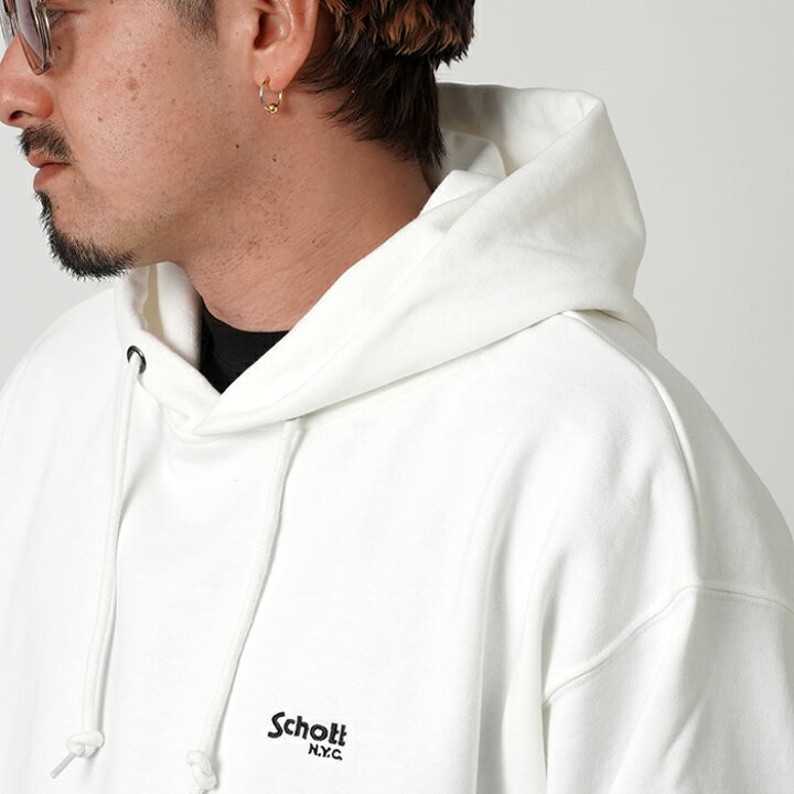 楽天市場】Schott × AMERICAN WANNABE「×AW HOODED SWEAT/ WHITE 