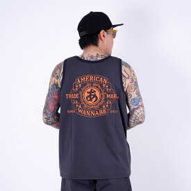 AMERICAN WANNABE/アメリカンワナビー「TRADE MARK TANKTOP / BLACK」タンクトップ / AWCO-250101 / MEN'S メンズ / セットアップ / ノースリーブ / カットソー / プリント / カジュアル / アメカジ