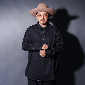 AMERICAN WANNABE アメリカンワナビー「GRANDPA SHIRT / BLACK」グランパシャツ AWS-250102 メンズ セットアップ シャツ アメカジメンズ 長袖 ルーズシルエット メンズセットアップ ブランド アメカジ