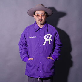 AMERICAN WANNABE アメリカンワナビー「TEAM LOGO LONG COACH JACKET / PURPLE」ロングコーチジャケット AWJ-250202 メンズ アメカジ ジャケット ブランド アメカジジャケット アメカジメンズ コーチジャケット ヴィンテージテイスト