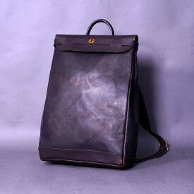 VASCO×GLAD HAND / 「LEATHER VOYAGE 2WAY RUCKSACK "GLAD POSTALS" / BLACK」 本牛革リュックサック / MEN'S メンズ / 革鞄 / リュック / 本革 / 牛革 / コラボレーション / カジュアル / アメカジ