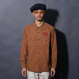 OLD CROW オールドクロー「L.A. MOTORCYCLE CLUB - L/S SHIRTS / BROWN」ワークL/SシャツOC5309 MEN'S メンズ シャツ コットンリネンウールネル 長袖