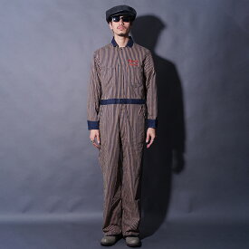 OLD CROW オールドクロー「L.A. MOTORCYCLE CLUB - ALLINONE/ HICKORY」オールインワン OC5306 MEN'S メンズ つなぎ ワークウェア カジュアル アメカジ ワイドシルエット