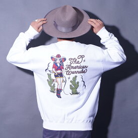 AMERICAN WANNABE アメリカンワナビー / 「Texas Girl Crew Sweat / WHITE」クルーネックスウェット / MEN'S メンズ / トレーナー / クルーネック / プリント / 長袖 / カジュアル / ストリート / アメカジ / ブラック