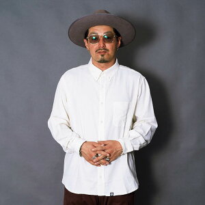 AMERICAN WANNABE �A�����J�����i�r�[�uBUTTON-DOWN COLLAR SHIRT / WHITE�v�{�^���_�E���J���[L/S�V���c AWS-250302 �����Y �A���J�W�����Y ���� �J�W���A�� �t�H�[�}�� �h���X �u�����h �A���J�W