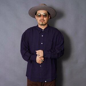 AMERICAN WANNABE �A�����J�����i�r�[�uREGULAR COLLAR SHIRT / NAVY�v���M�����[�J���[L/S�V���c AWS-250202 �����Y �A���J�W�����Y ���� �J�W���A�� �t�H�[�}�� �h���X �u�����h �A���J�W