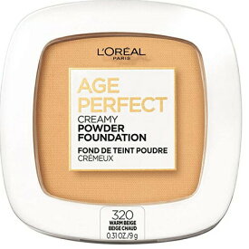 【最大2,000円クーポン4月27日9:59まで】L'Oreal Paris Age Perfect Creamy Powder Foundation 320 Warm Beige, 0.31 oz( 9g) ロレアル エイジパーフェクト クリーミーパウダーファンデーション 320 WARM BEIGE