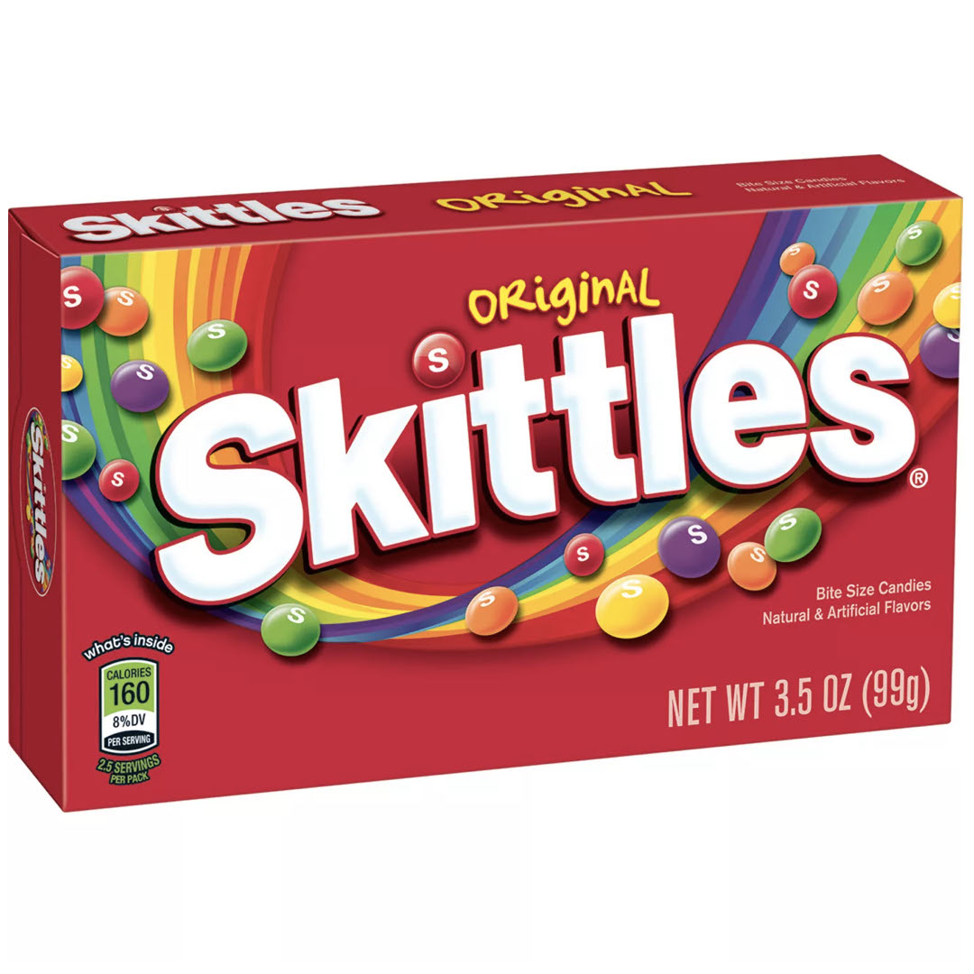 Skittles Original Candy Theater Box / スキトルズ フルーツキャンディー オリジナル ボックス 99g（3.5oz）