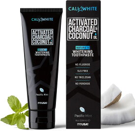 Cali White Activated Charcoal & Coconut Oil Teeth Whitening Toothpaste Pacific Mint (4oz) / カリホワイト 活性炭 ＆ ココナッツオイル 歯磨き粉 ホワイトニング チャコールパウダー [パシフィックミント] 118ml