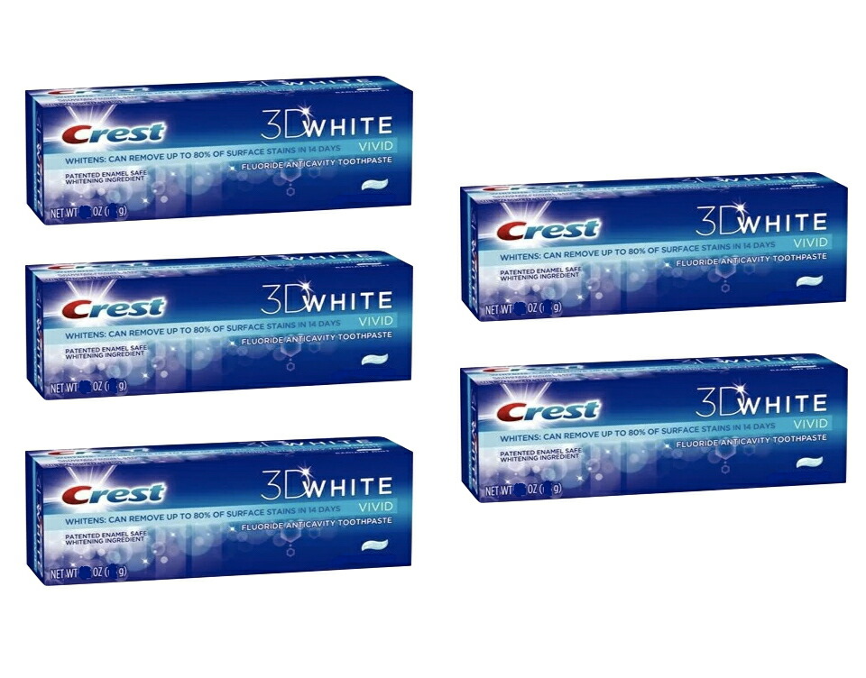 クレスト 歯磨き粉 3Dホワイト ウルトラ ホワイトニング 5個セット 150g×5 ビビッドミント 海外 アメリカ Crest 3D White ULTRA Whitening Toothpaste