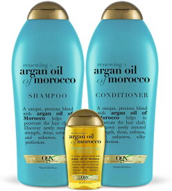 【最大2000円OFFクーポン 8/11(火) 01:59 まで】Ogx Argan Oil of Morocco 3 Piece Collection / オーガニクス モロッカンアルオイル シャンプー750ml・コンディショナー750ml・ヘアオイル100ml スペシャルセット