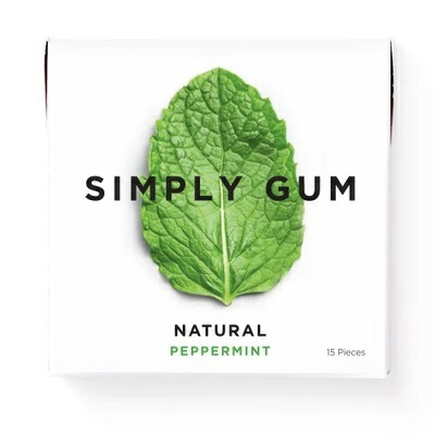 Simply Gum All Natural PEPPERMINT Gum  シンプリーガム　ナチュラル　ペパーミントガム 15個入り×6パック