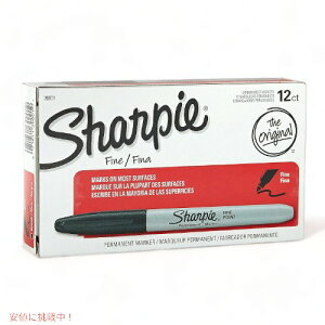 Sharpie V[s[ }[J[y 12{Zbg / Fine Point Permanent Markers, Black