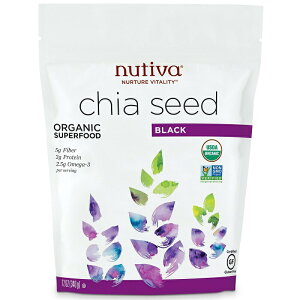 y񂹁zkeBo `AV[h 12IXi340gjNutiva, Organic Chia Seed, Black, 12 oz (340 g)