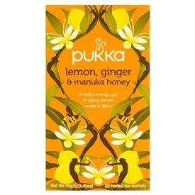 Pukka(パッカ) Lemon, ginger & manuka honey Tea 20bags　レモンジンジャー＆マヌカハニー　20袋