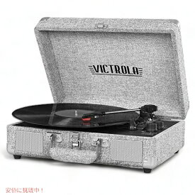Vintage 3スピードBluetoothポータブルスーツケースレコードプレーヤー