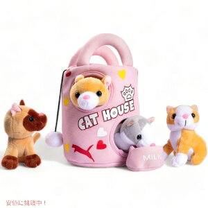 【最大1,000円クーポン10月27日09:59まで】4匹の猫と猫のお家のおもちゃ Plush Creations しゃべる ぬいぐるみ アメリカーナがお届け!