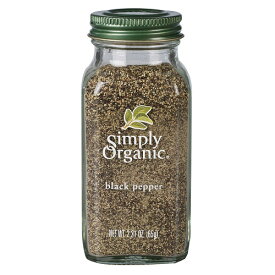 Simply Organic Black Pepper Medium Grind Certified Organic シンプリーオーガニック ブラックペッパー(黒コショウ) 65g