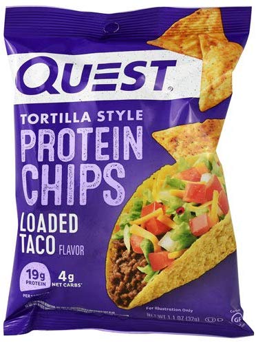 1袋あたり 21gのプロテイン 【超お買い得！】 Quest Protein Chips Loaded 直輸入品激安 Taco 8袋セット プロテインチップス タコス 32g クエスト 1.1oz