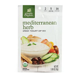 Simply Organic Mediterranean Herb Greek Yogurt Dip Mix Certified Organic シンプリーオーガニック メディテラニアン ハーブグリークヨーグルト ディップミックス 40g