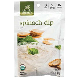 【最大2,000円クーポン5月27日1:59まで】Simply Organic Spinach Dip Mix Certified Organic シンプリーオーガニック スピナッチ（ほうれん草）ディップミックス 40g