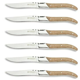 Laguiole by Hailingshan ステーキナイフ 6本セット ステンレス オークウッド [Set of 6]Steak Knives, Oak Wood Handle