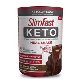 SlimFast Keto Meal Shake Powder [Fudge Brownie Batter] 13.4oz / スリムファスト ケト ミールシェイク パウダー ファッジブラウニーバター 379g