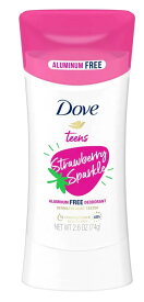【最大2,000円クーポン6月11日1:59まで】ダヴ Dove デオドラント ビューティーティーンズ Beauty Teens ストロベリー スパークル 74g Strawberry Sparkle Aluminum Free Deodorant 2.6oz