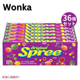 【最大2,000円クーポン4月27日9:59まで】【36個セット】Wonkaウォンカ Spree Original Hard Candy Rolls スプリー オリジナル ハードキャンディ 1.77オンス・ロール