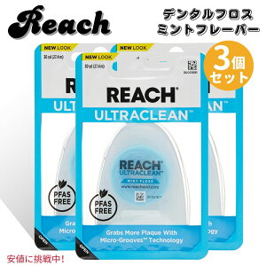 3�Z�b�g REACH���[�`Listerine Ultraclean Mint Waxed Dental Floss���X�e���� �E���g���N���[�� �~���g���b�N�X �f���^���t���XMint Flavor