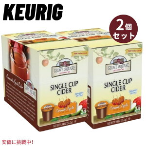 2�Z�b�g�y24���� �����zGrove Square Single Cider Cups �L���������A�b�v���T�C�_�[ Caramel Apple �L���[���O K�J�b�v�p Keurig K-Cup