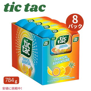 Tic Tac �e�B�b�N�^�b�N �~���g �g���s�J���A�h�x���`���[ �t���[�c�� 3.4oz x 8�� Tropical Adventure Fruit Flavored Mints 8 Count 3.4 Oz Each
