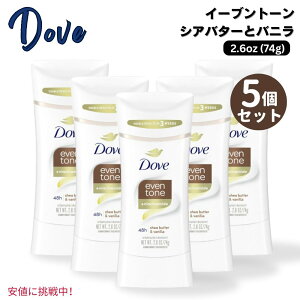 �y�ő�1,000�~�N�[�|��12��26��01:59�܂Łz5�Z�b�g Dove �_�� �C�[�u���g�[�� �����p �f�I�h�����g �X�e�B�b�N �V�A�o�^�[���o�j�� 74g Even Tone Womens Deodorant Shea Butter & Vanilla 2.6oz