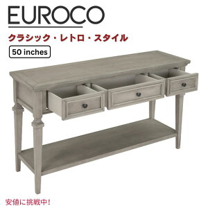 EUROCO ���[���R Classic Retro Style Console Table, Wood Furniture �N���V�b�N ���g���X�^�C�� �R���\�[���e�[�u�� �ؐ��Ƌ� �O���[�E�H�b�V��
