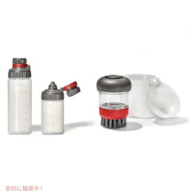 オクソー OXO アウトドア用 耐水スクイーズボトルとディッシュブラシのセット Outdoor Leakproof Squeeze Bottle Dispensing Dish Brush